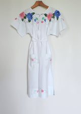 HEBE HOUSE DRESS | Vintage Floral Linen | ONE OF A KIND