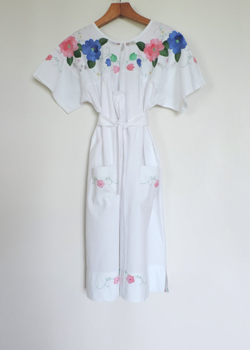 HEBE HOUSE DRESS | Vintage Floral Linen | ONE OF A KIND