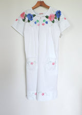 HEBE HOUSE DRESS | Vintage Floral Linen | ONE OF A KIND