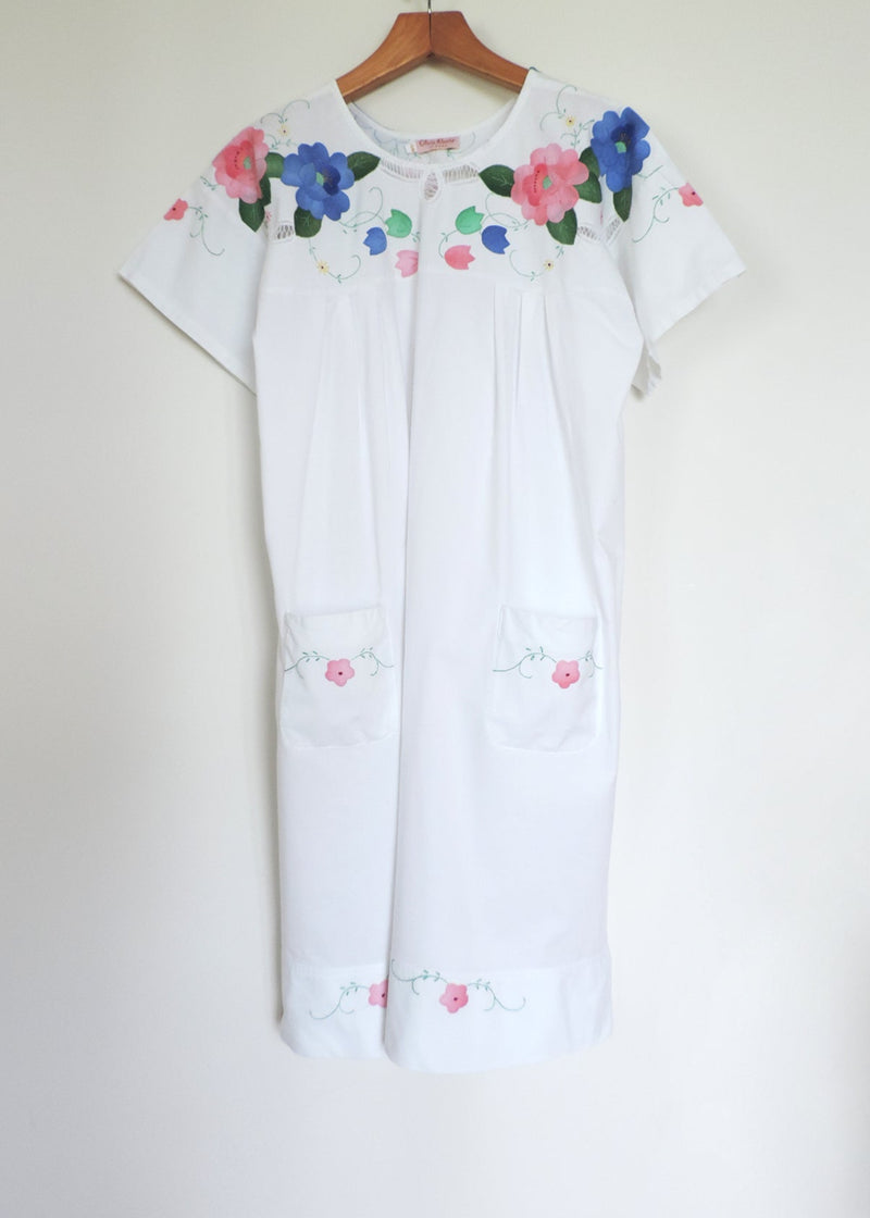 HEBE HOUSE DRESS | Vintage Floral Linen | ONE OF A KIND