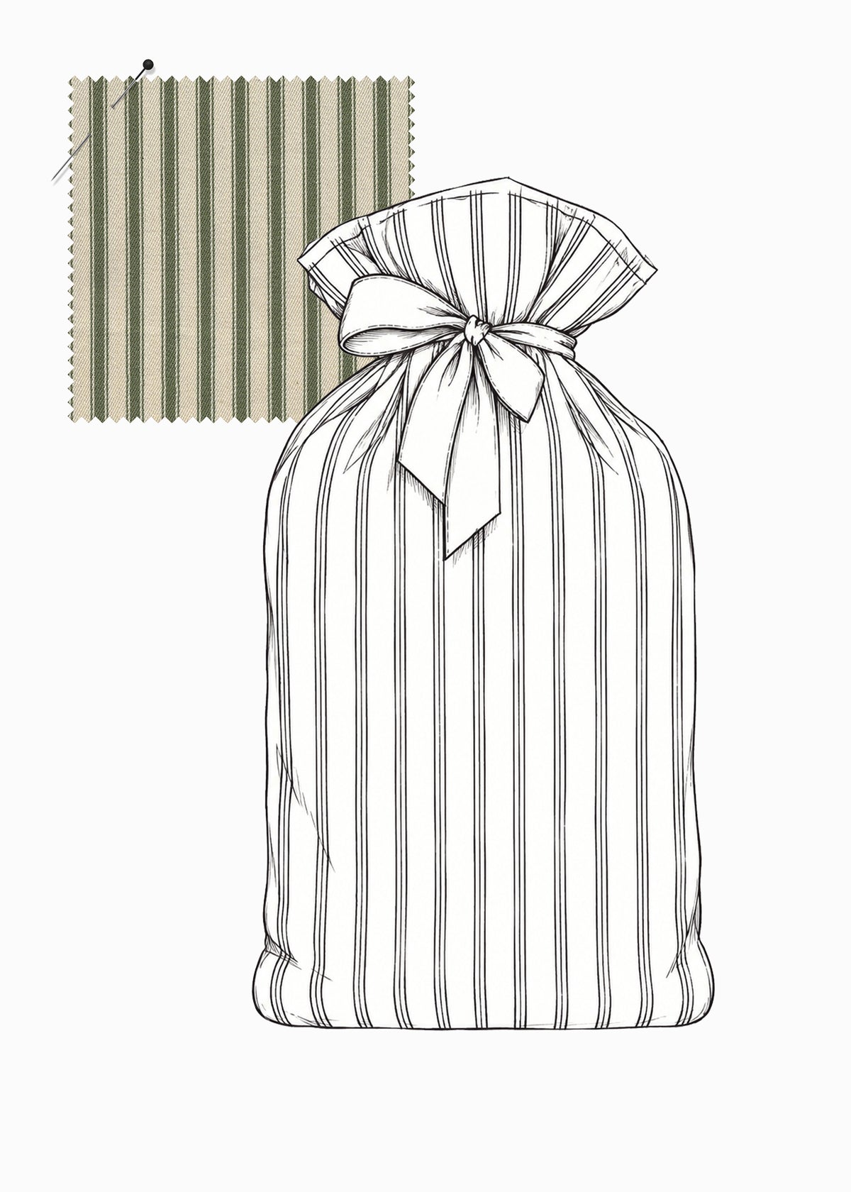 HOT WATER BOTTLE  |  Olive Ticking  |  PRE-ORDER