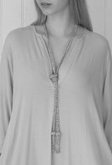 TASSEL LARIAT NECKLACE  |  SILVER