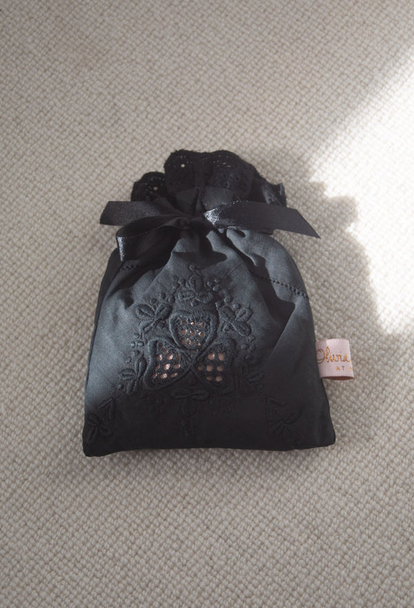 LAVENDER BAG | BLACK VINTAGE LINENS