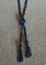 TASSEL LARIAT NECKLACE  |  PETROL