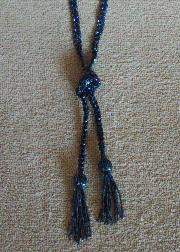 TASSEL LARIAT NECKLACE  |  PETROL