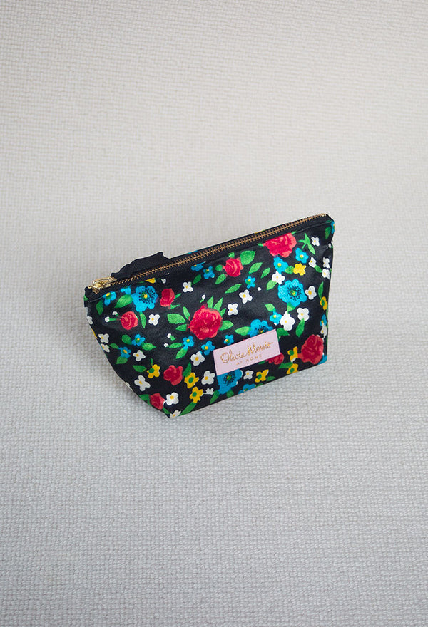 CLOVER POCHETTE | 40's Black Floral Silk