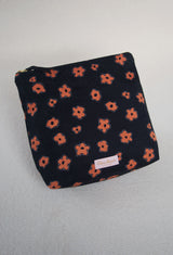 COSMOS POCHETTE | 70's Black & Orange Floral