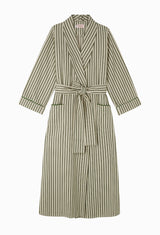 FLEUR ROBE  |  Olive Ticking |  M.T.O.