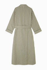 FLEUR ROBE  |  Olive Ticking |  M.T.O.