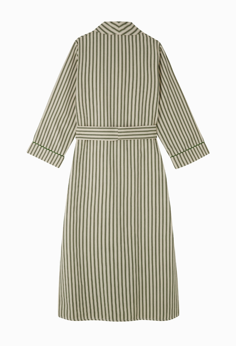 FLEUR ROBE  |  Olive Ticking |  M.T.O.