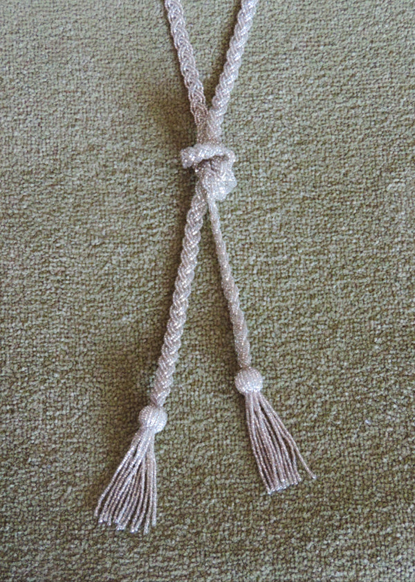 TASSEL LARIAT NECKLACE  |  SILVER