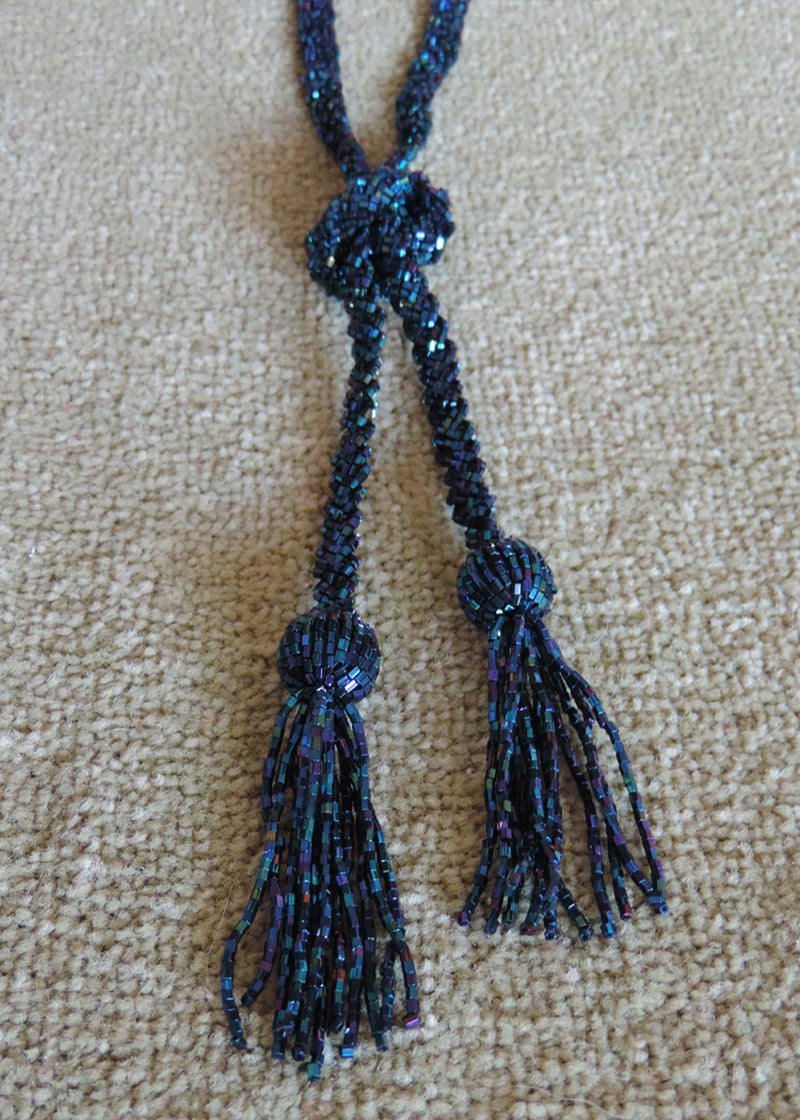 TASSEL LARIAT NECKLACE  |  PETROL