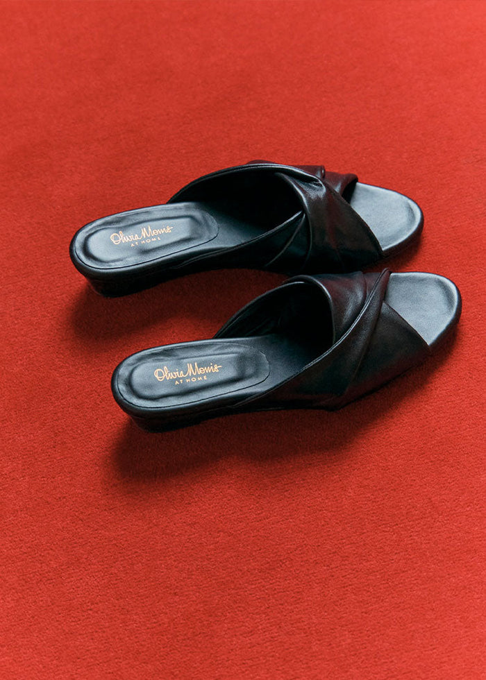 VENUS MULE | Black Leather – Olivia Morris At Home
